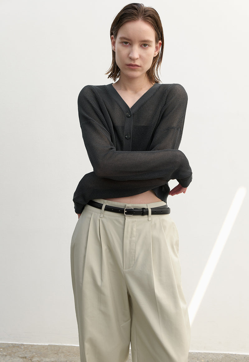 Essential Viento Knit Cardigan Charcoal