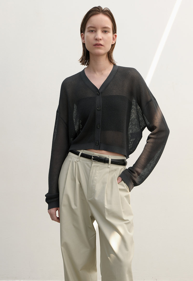 Essential Viento Knit Cardigan Charcoal
