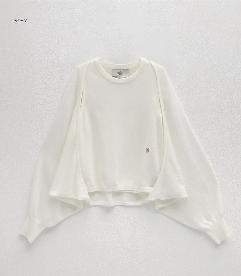 Essential Rudy Knit Top and Bolero Set Ivory