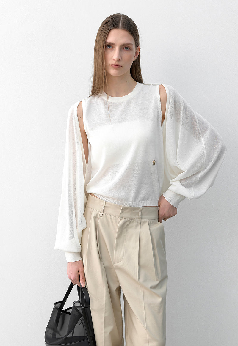 Essential Rudy Knit Top and Bolero Set Ivory