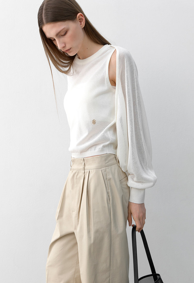 Essential Rudy Knit Top and Bolero Set Ivory