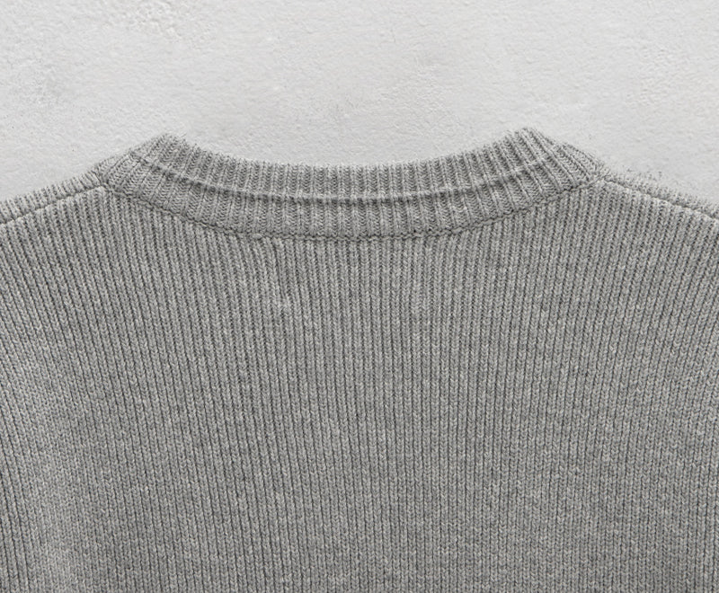 Point Stitch Knit Cardigan Light Grey