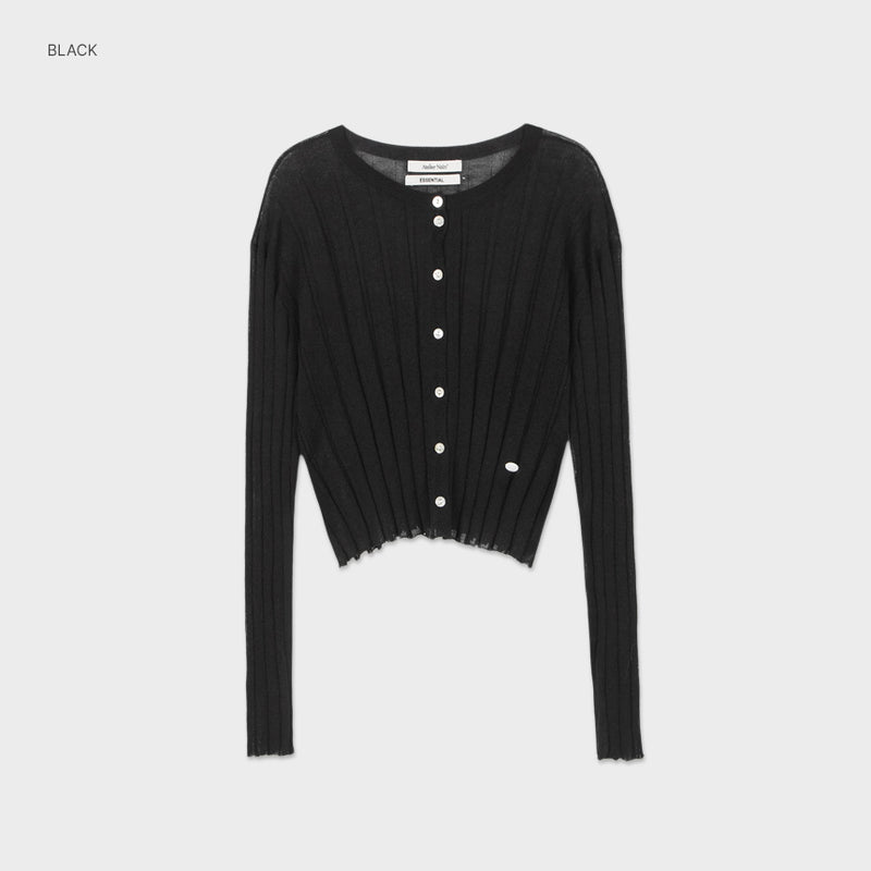 Essential Henne Crop Cardigan Black