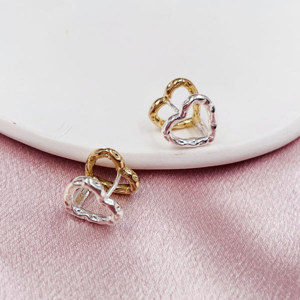 Asymmetrical Color Heart Earrings