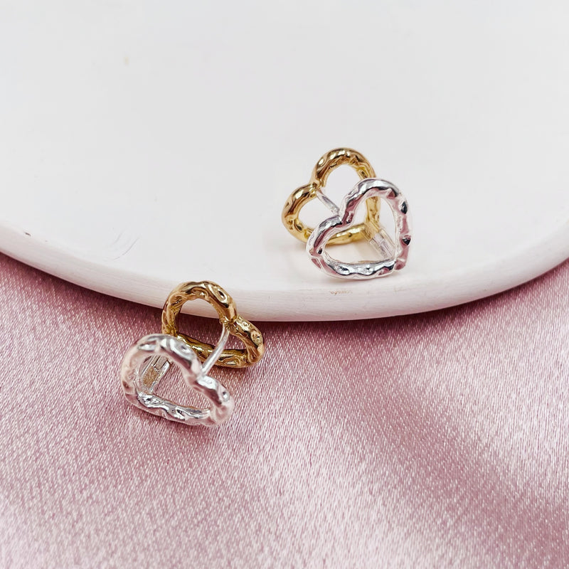 Asymmetrical Color Heart Earrings