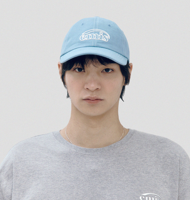 White Stitch Ball Cap Sky Blue