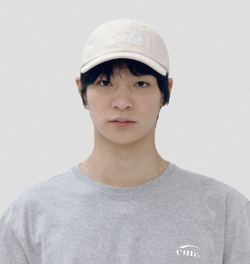 White Stitch Ball Cap Light Beige