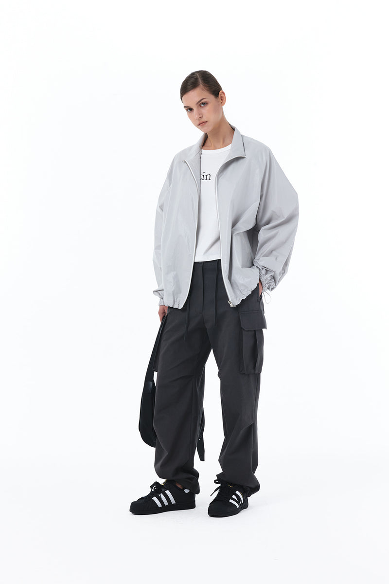 Matin Kim Logo Coating Jumper Grey