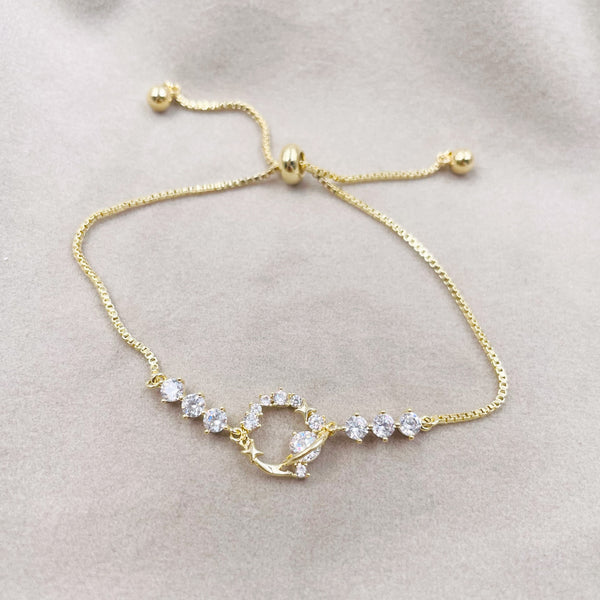 Rhinestone Circle and Planet Bracelet