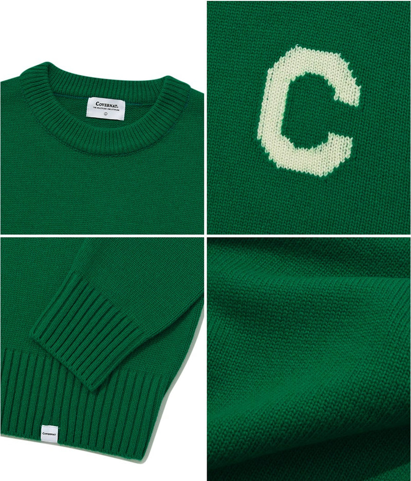 Middle C Logo Crew Neck Knit Sweater