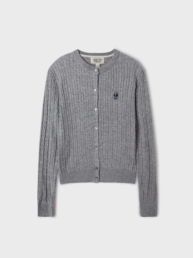 Steve High Gauge Wool Cable Cardigan