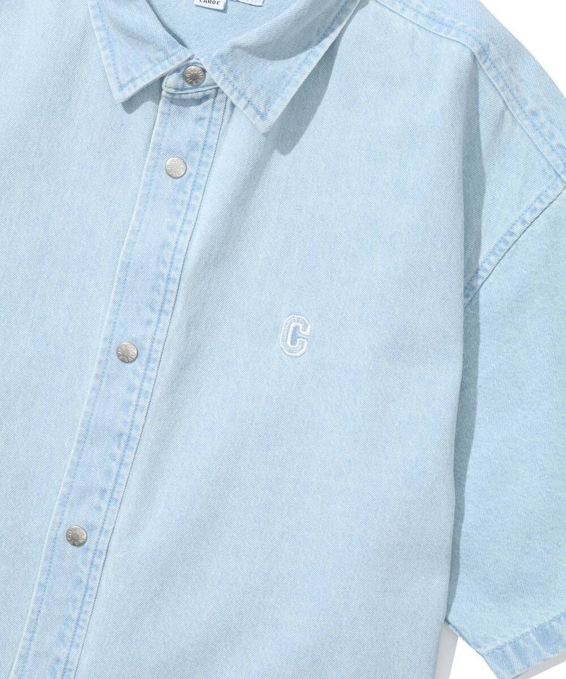 C Logo Denim Half Shirt