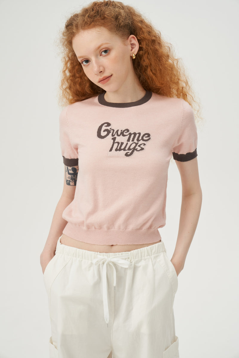 Give Me Hug Short Sleeves Knit Top
