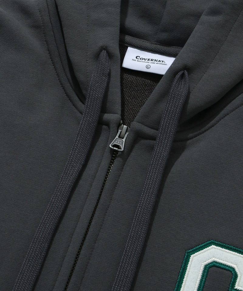 C Logo Hoodie Zipup Charcoal