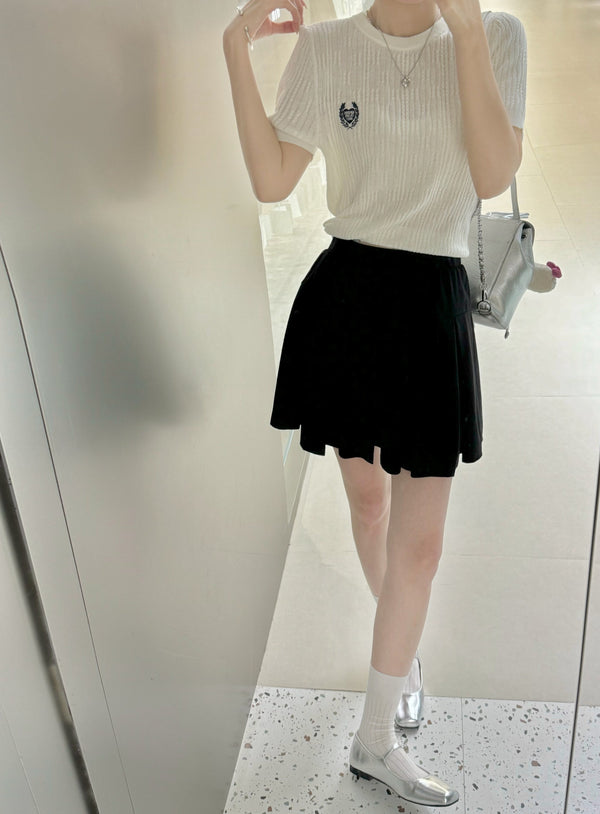 Soft Pleated Mini Skirt