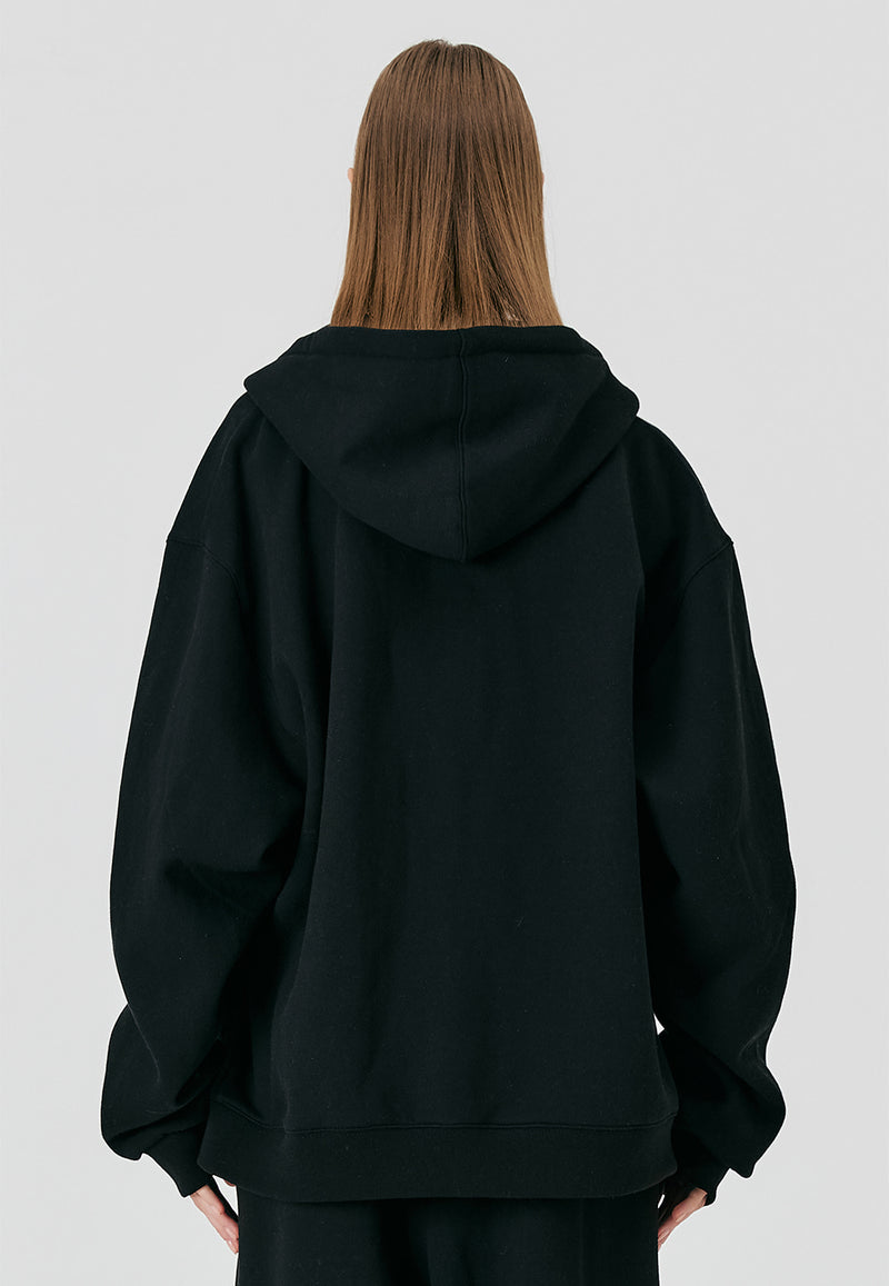 Signature Hood Zip-up Black