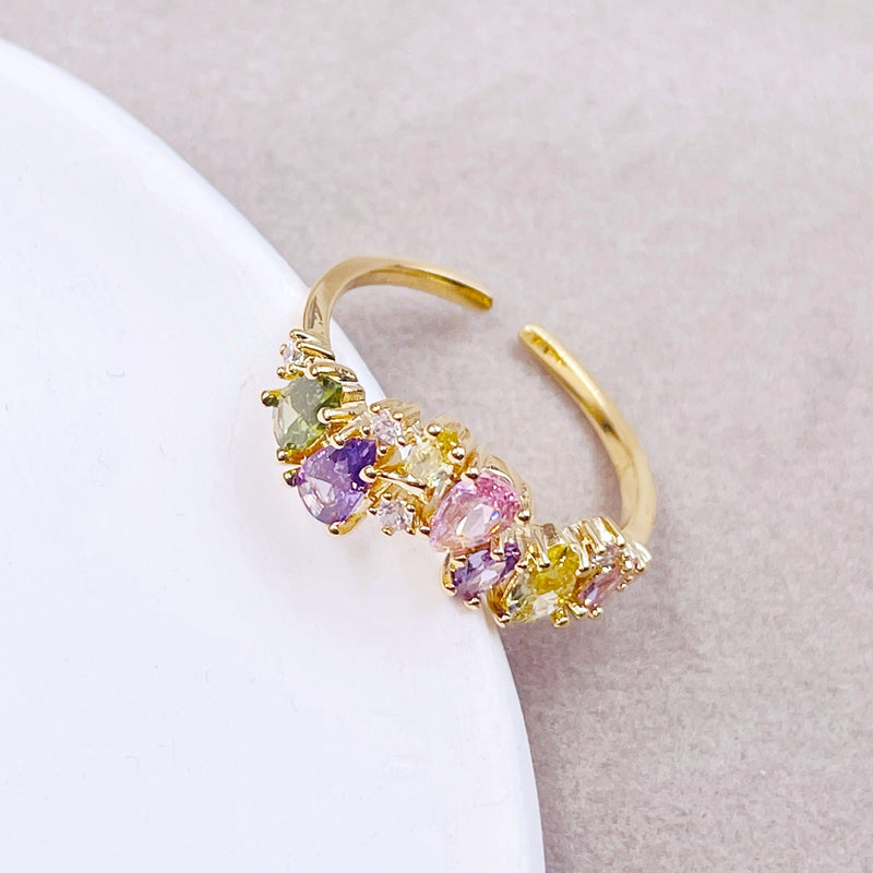 Irregular Colorful Rhinestones Ring
