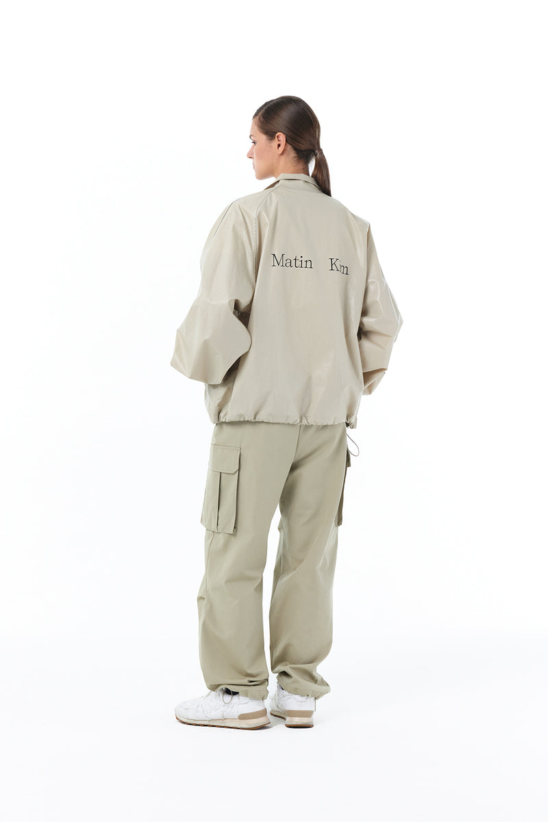 Matin Kim Logo Coating Jumper Beige