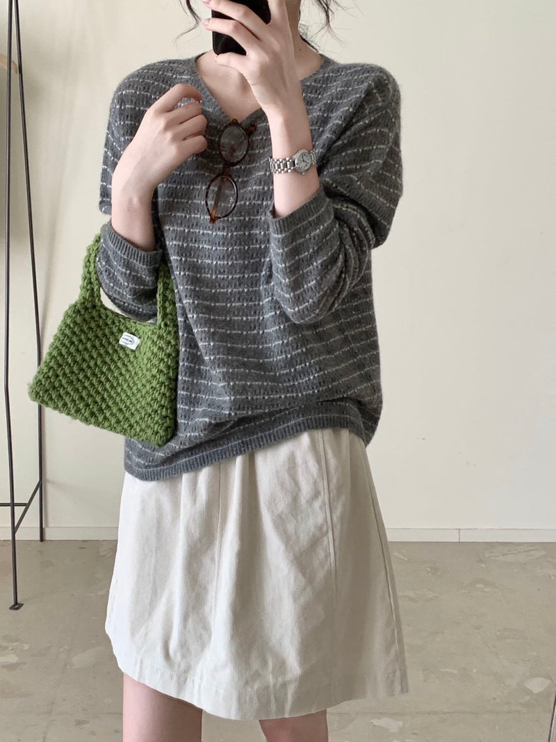 Oversized Stripe Knit Sweater