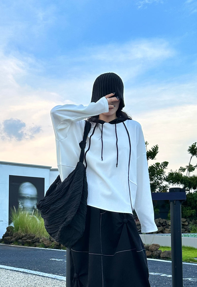 Oversized Hoodie with Contrasting Hood