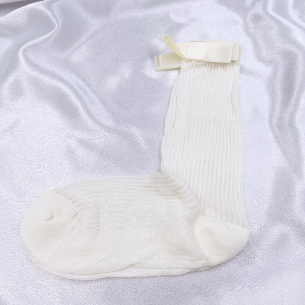 Ribbon Bow Over-the-Ankle Socks