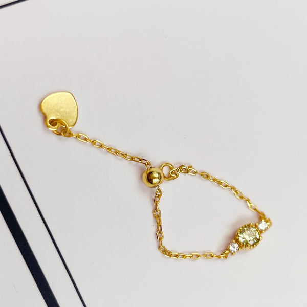 Colorful Rhinestones Soft Chain Ring