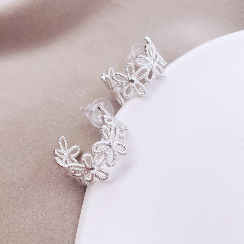 Flower Hoop Earrings