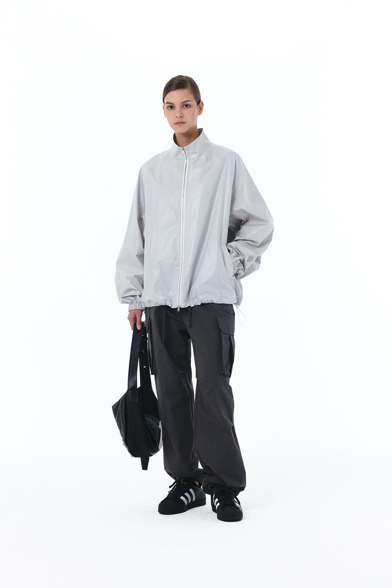 Matin Kim Logo Coating Jumper Grey