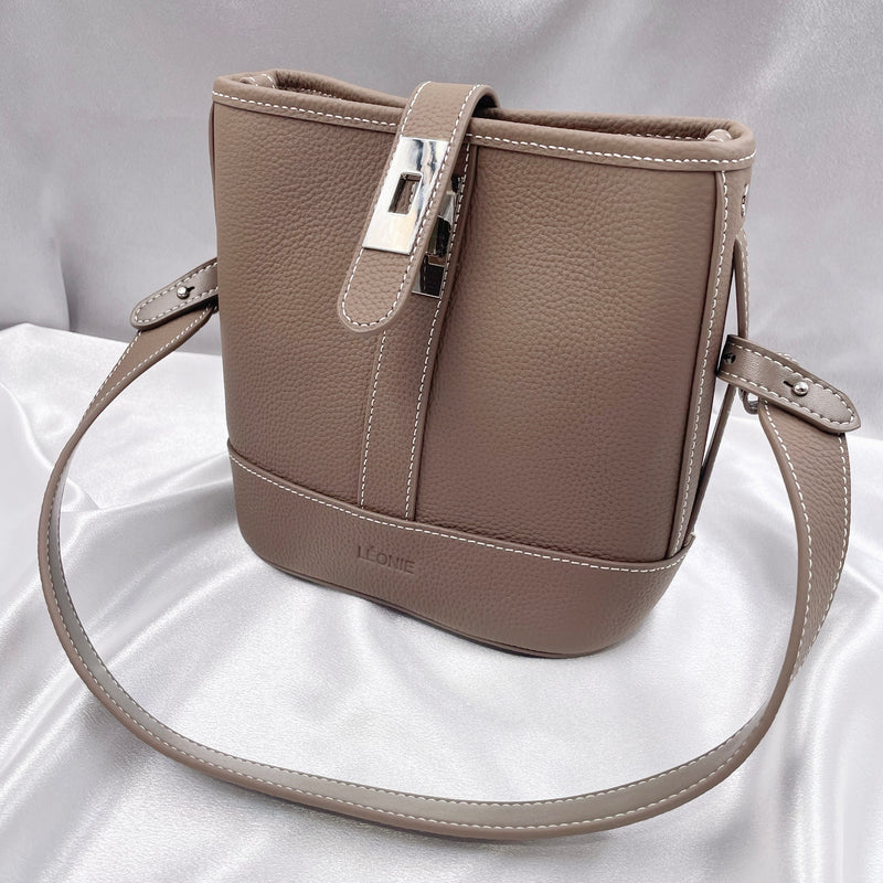 Lock Button Bucket Bag