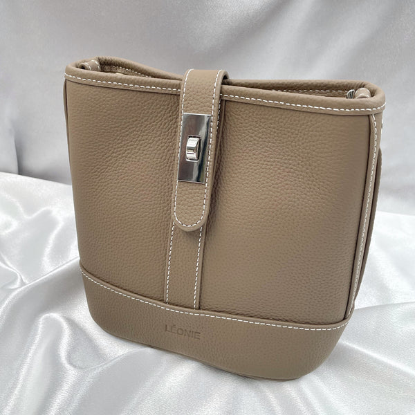 Lock Button Bucket Bag