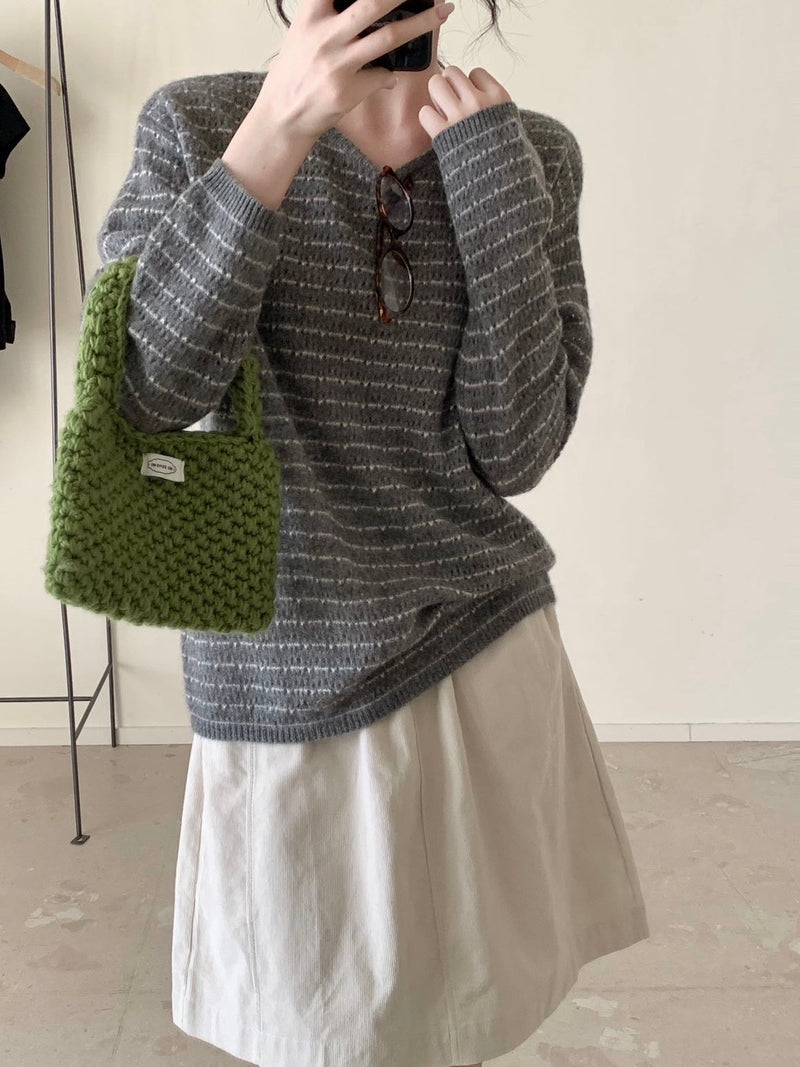 Oversized Stripe Knit Sweater