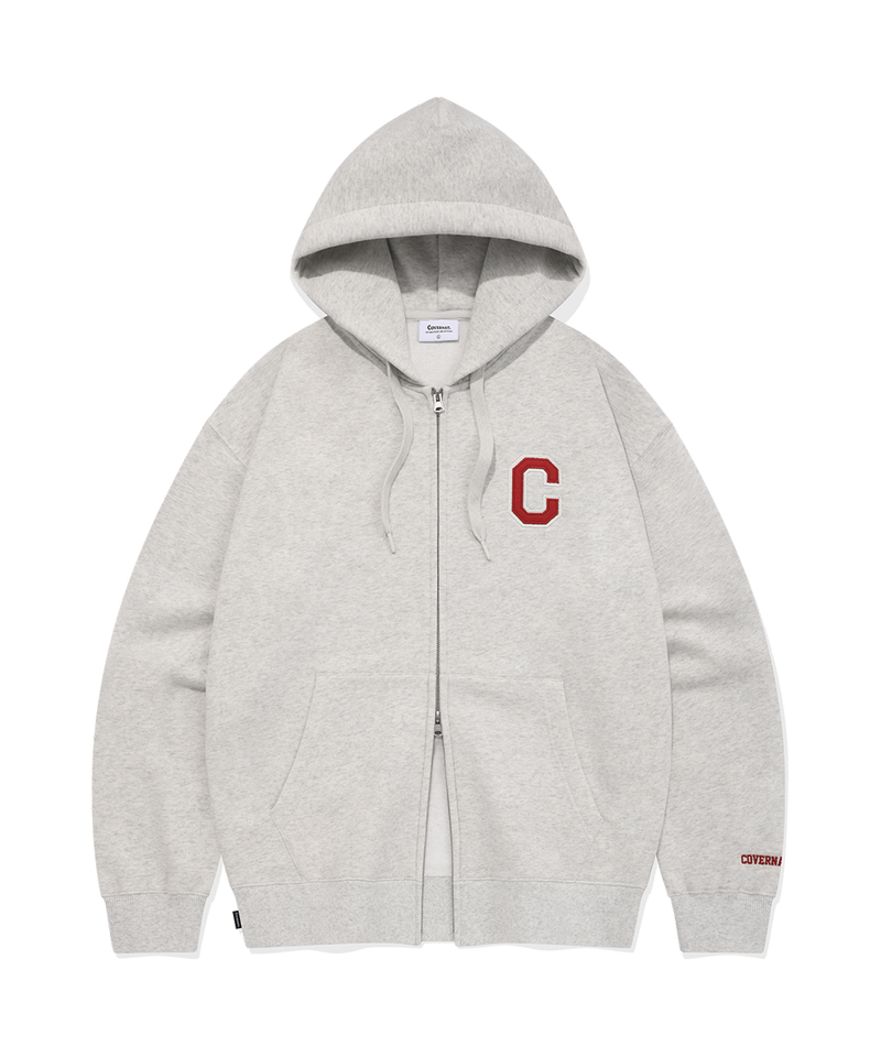 C Logo Hoodie Zipup Oatmeal