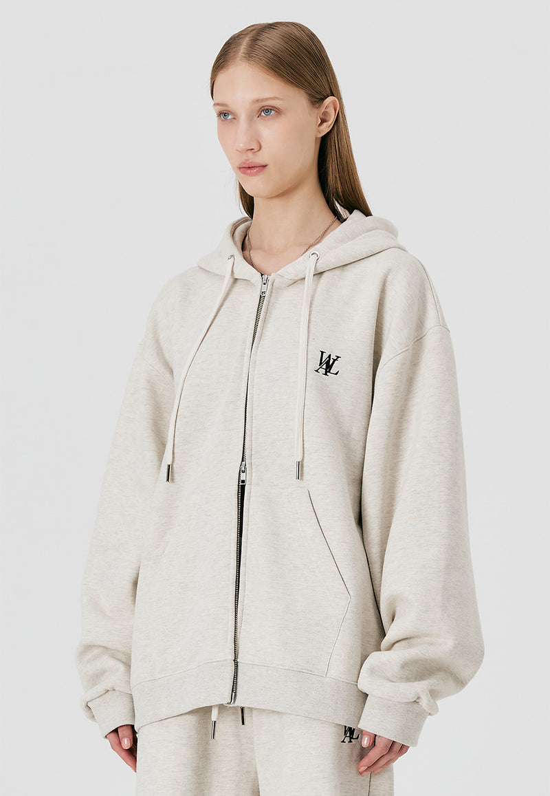 Signature Hood Zip-up Oatmeal