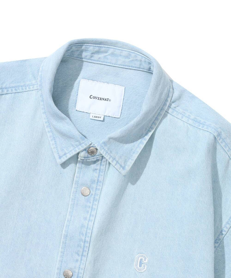 C Logo Denim Half Shirt