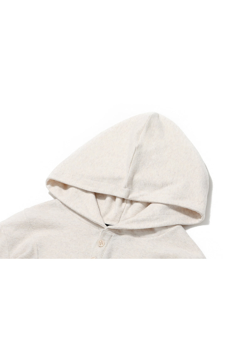 Slim Soft Warmer Hood T-shirt Oatmeal