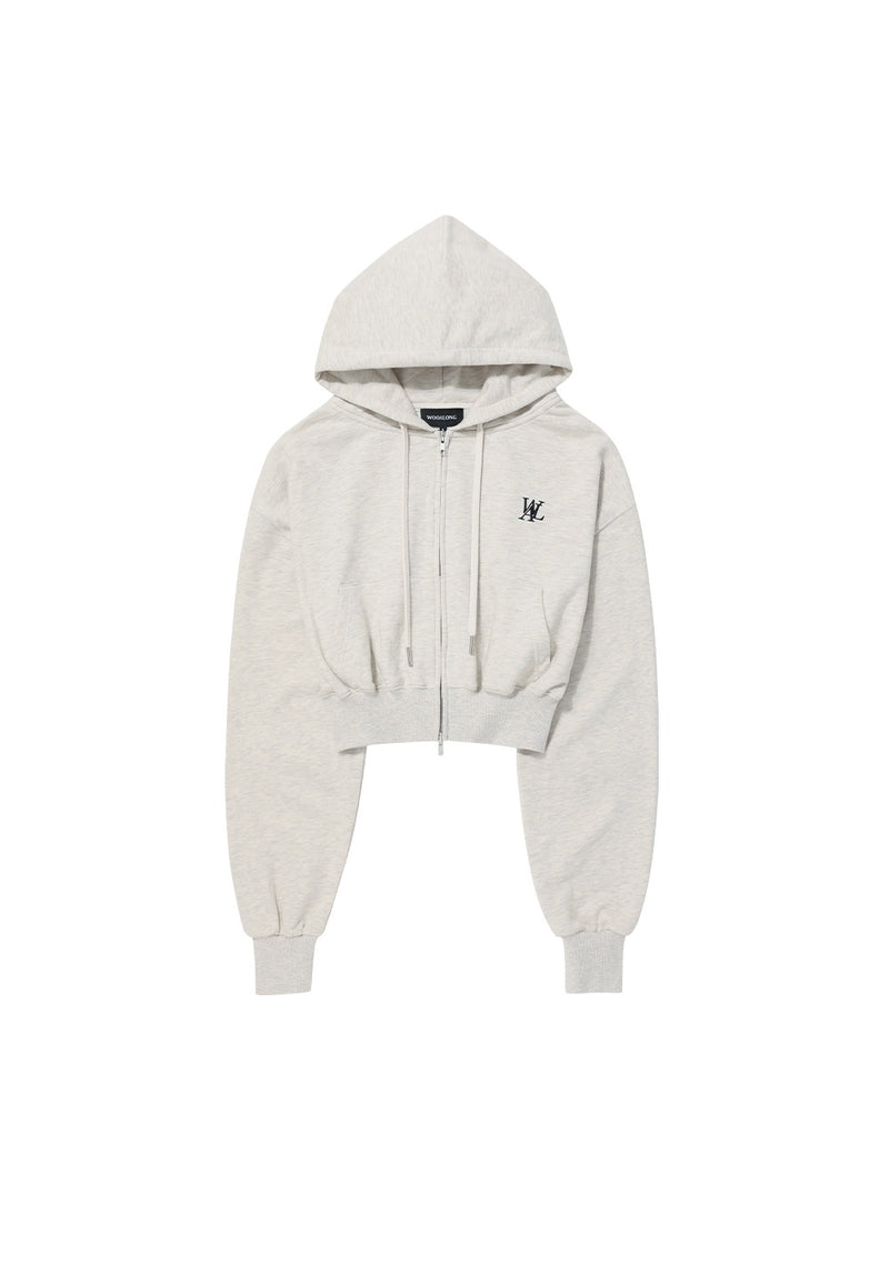 Signature Crop Hood Zip-up Oatmeal