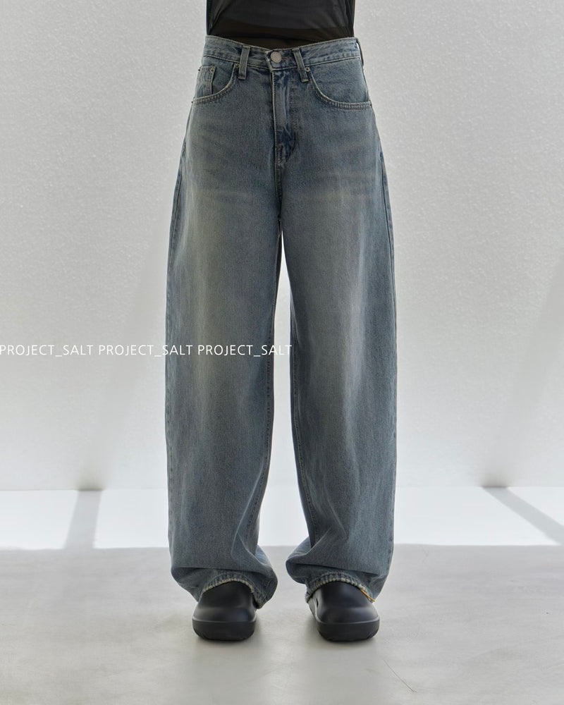 Washed Blue Baggy Jeans