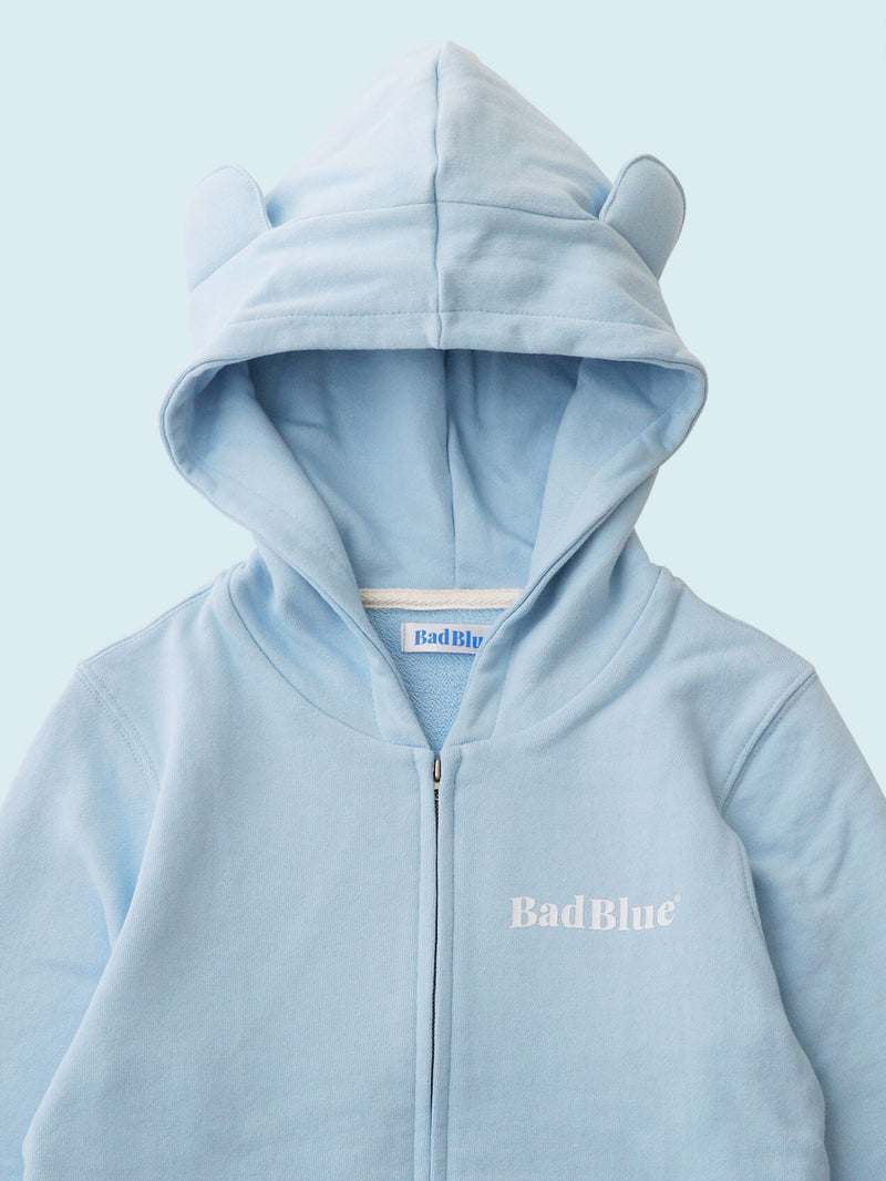 Bear Ear Zipup Crop Hoodie