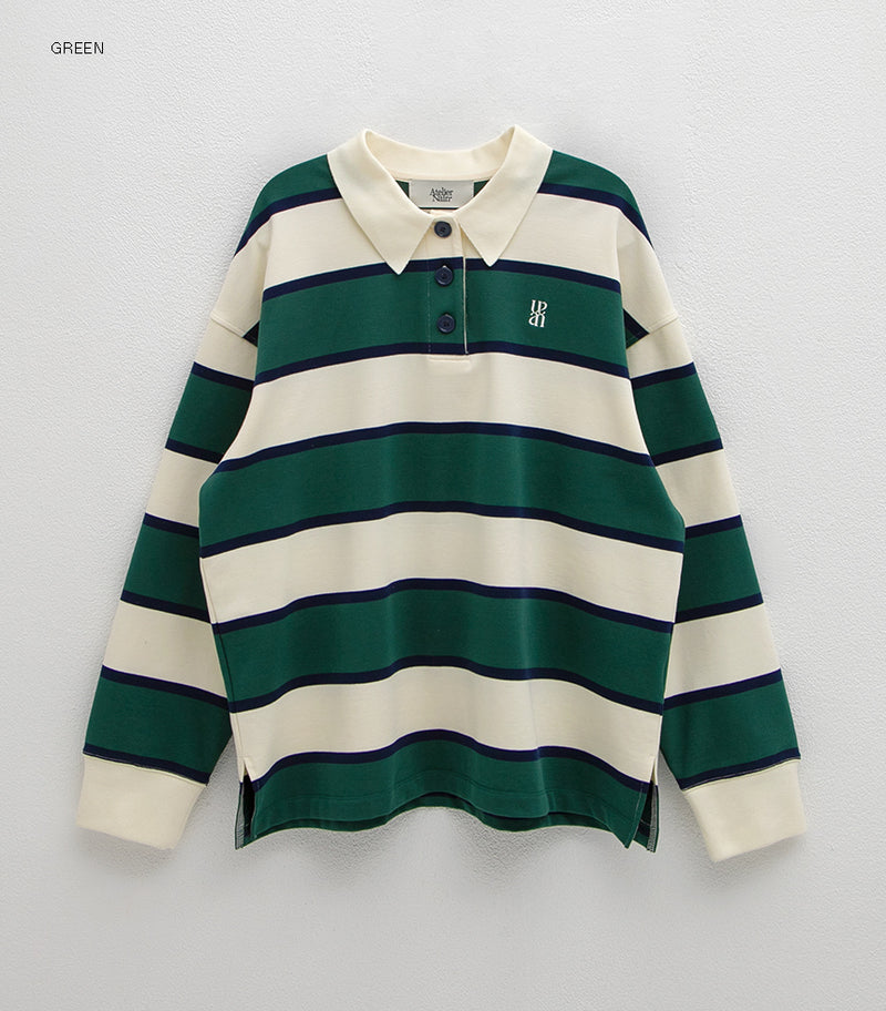 Essential Stripe Tee Green
