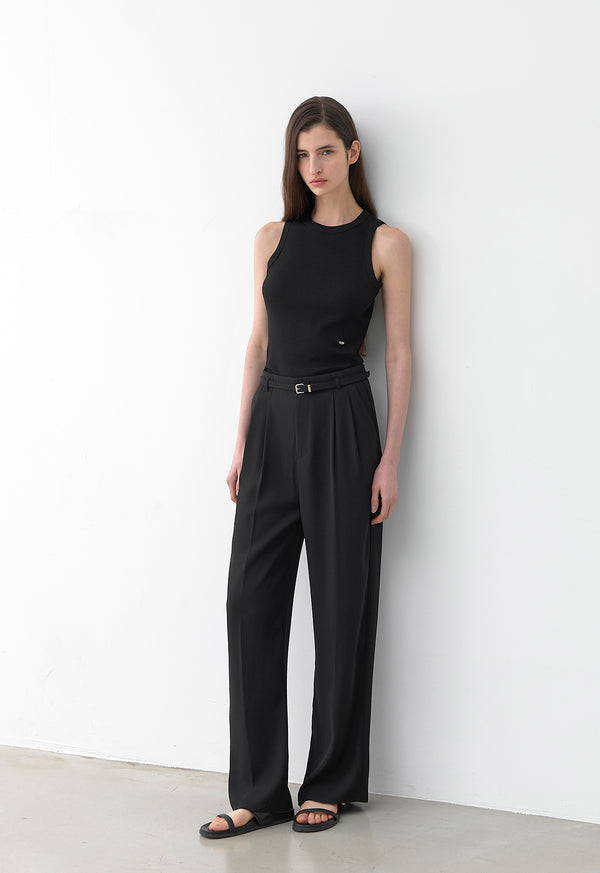 Classic Belt Set Pants Black