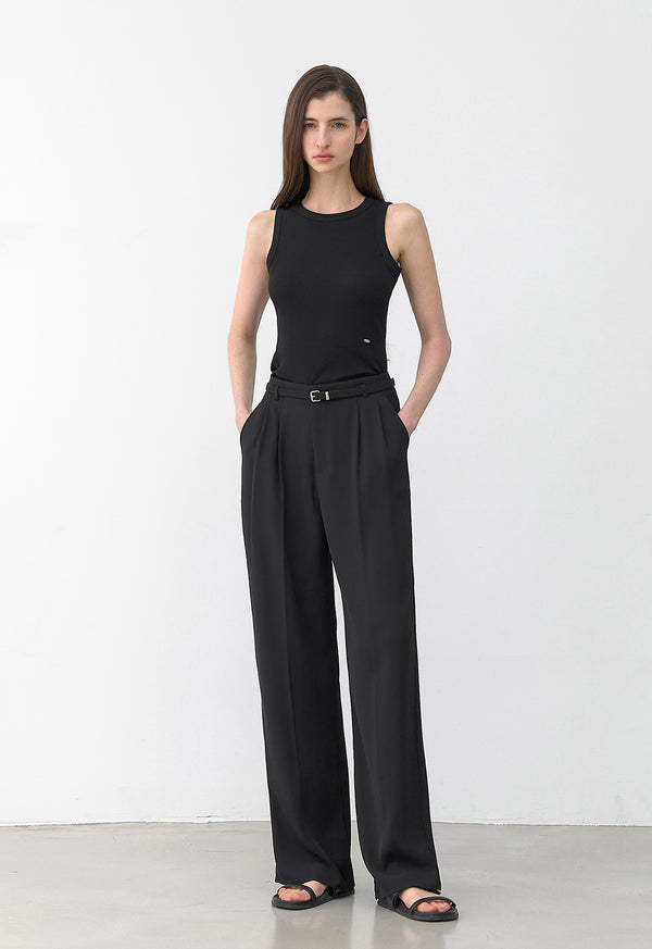 Classic Belt Set Pants Black
